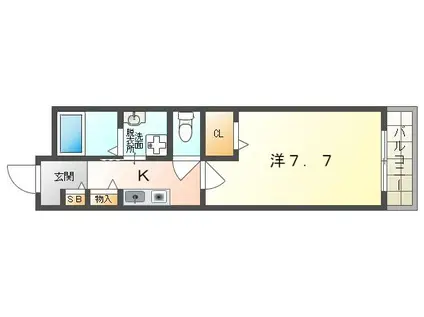 GMガーデン寺方(1K/2階)の間取り写真