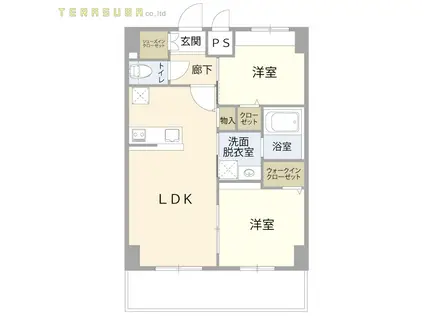 インスパイア 弁天(2LDK/7階)の間取り写真