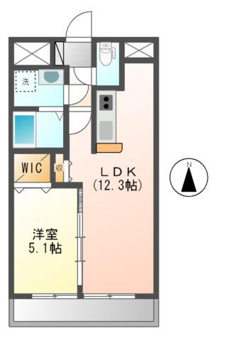 アンジューVI(1LDK/8階)の間取り写真