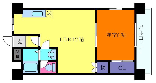 リアライズ御影(1LDK/4階)の間取り写真