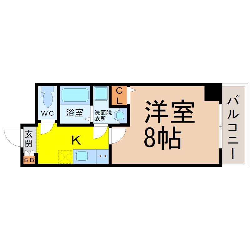 A LII I(1K/5階)の間取り写真