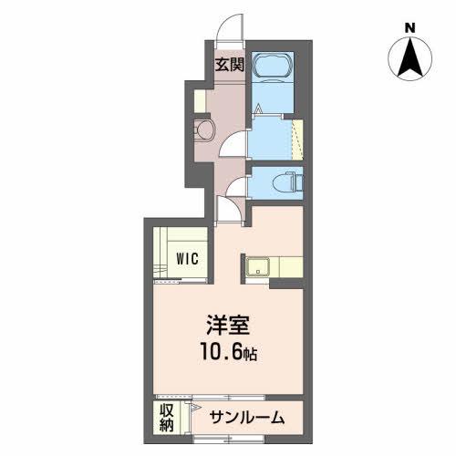 K-レガシー参番館(1LDK/1階)の間取り写真