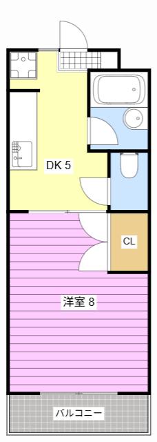 メルベーユI(1DK/4階)の間取り写真