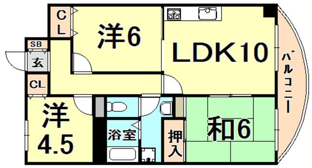 ツインアルカディア(3LDK/1階)の間取り写真