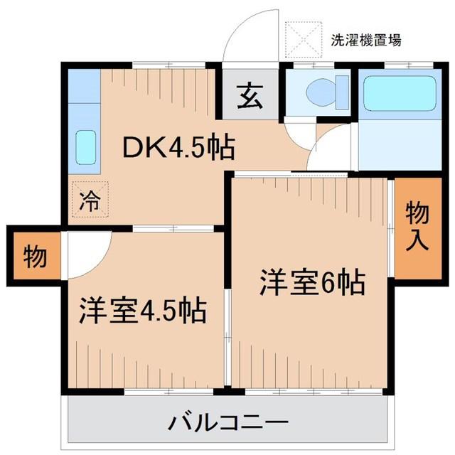 山田屋荘(2DK/2階)の間取り写真