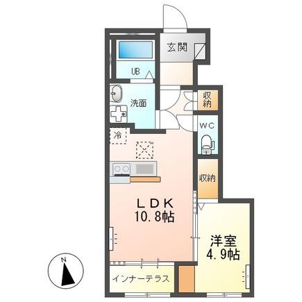 シャインスターアイズ(1LDK/1階)の間取り写真