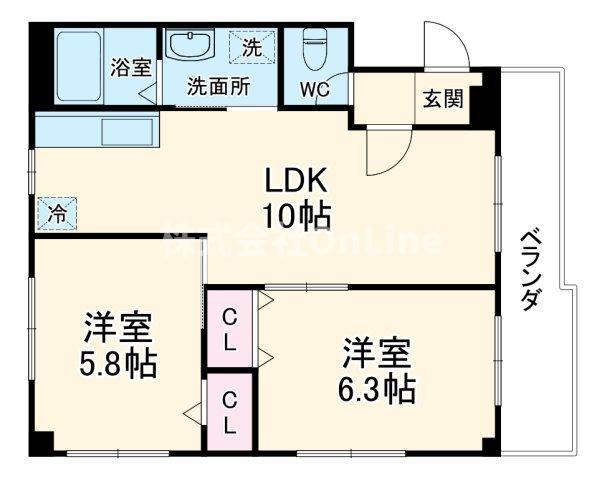 本郷TMマンション(2LDK/2階)の間取り写真