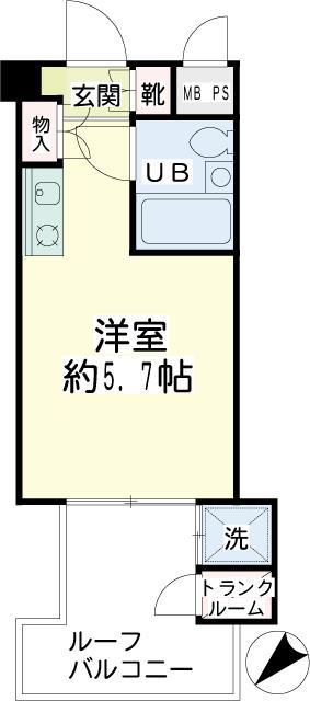 H&Aヒルズ(ワンルーム/4階)の間取り写真