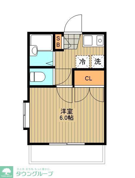 ベルメゾン(1K/2階)の間取り写真