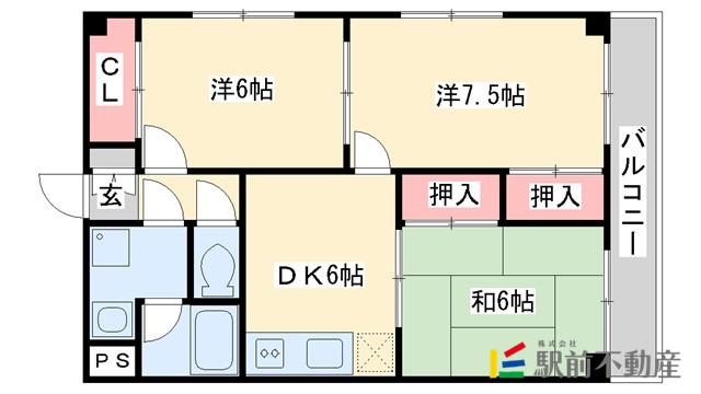 コトブキハイツ(3DK/3階)の間取り写真