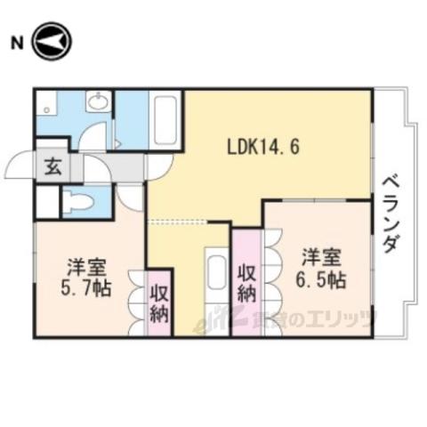 CASA VERDE(2LDK/2階)の間取り写真