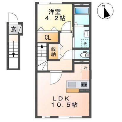 KAIUNSOU(1LDK/2階)の間取り写真