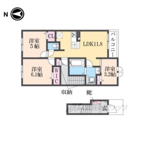 ベル・エクラ1(3LDK/2階)の間取り写真