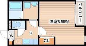 クレフラスト福祉大前IIA(1K/1階)の間取り写真
