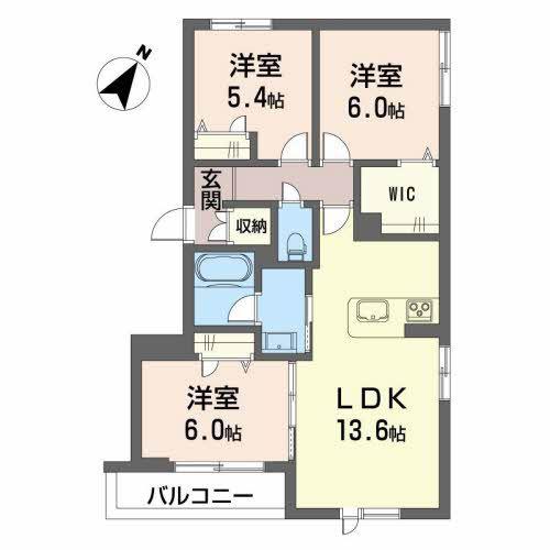 CASA 佐(3LDK/1階)の間取り写真