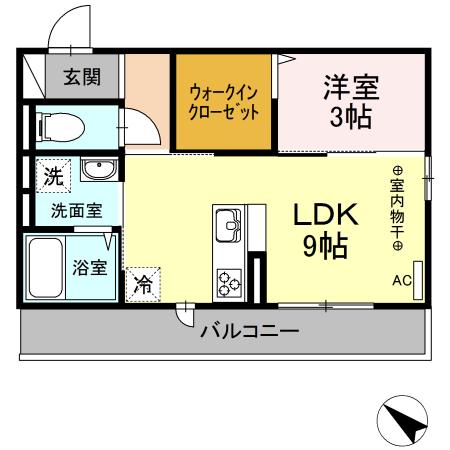 カルミア(1LDK/2階)の間取り写真