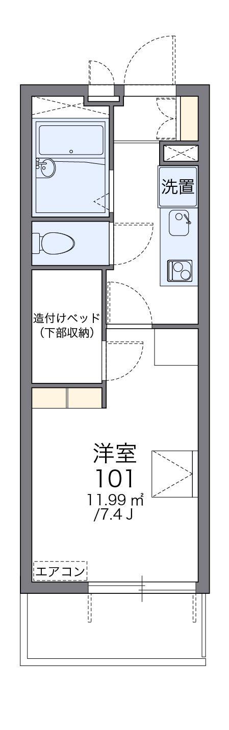 レオパレスキルシェンII(1K/1階)の間取り写真