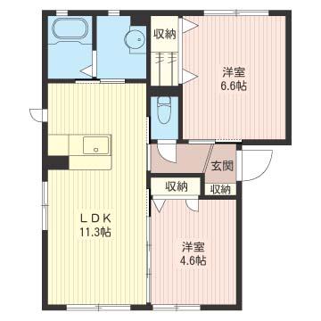 コート東雲 B(2LDK/1階)の間取り写真