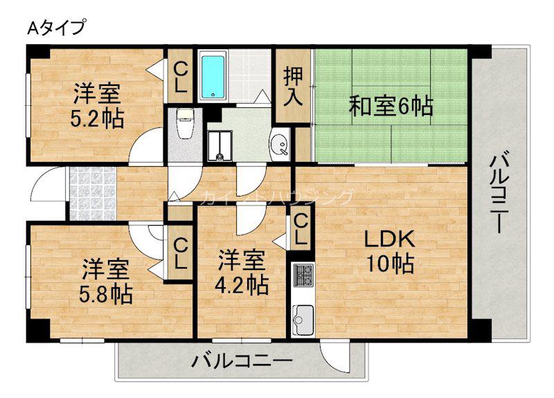 ウエストヒルズ関空I(4LDK/12階)の間取り写真
