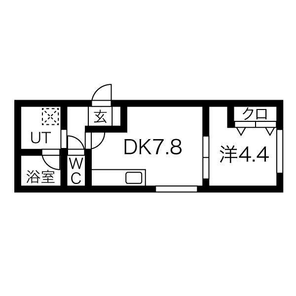 M・FORCE月寒東(1DK/3階)の間取り写真