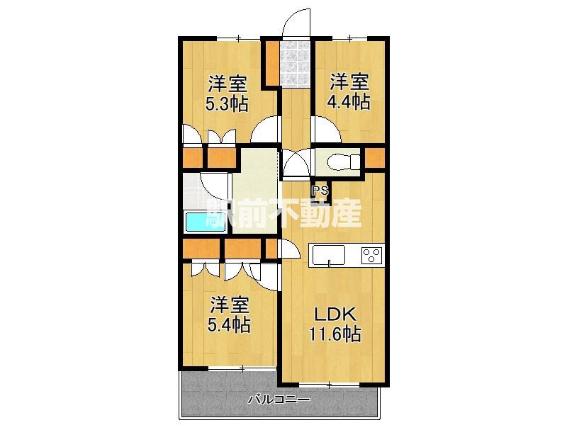 RJRプレシア佐賀(3LDK/8階)の間取り写真