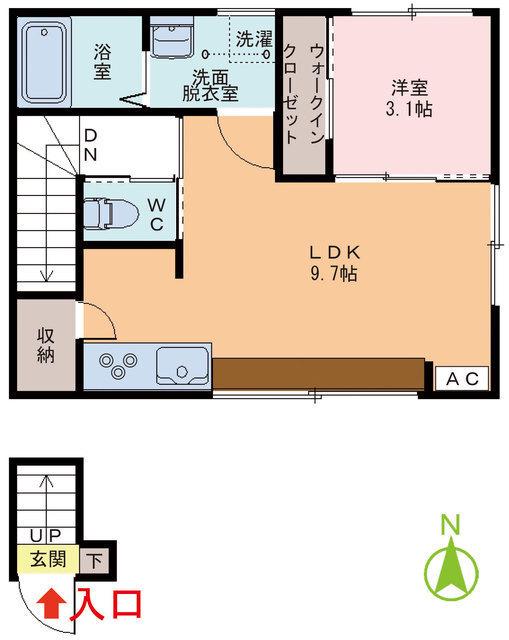RITZ.II(1LDK/2階)の間取り写真