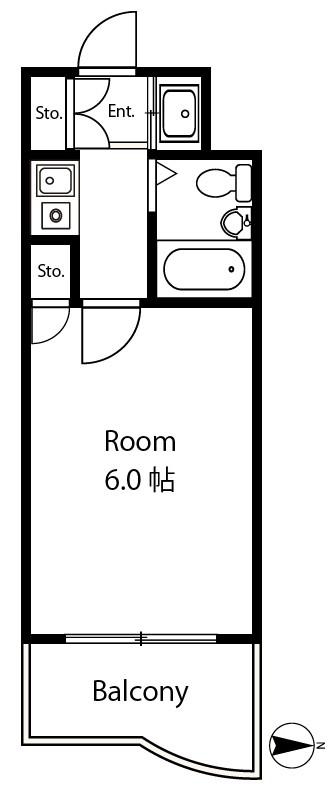 エルヴィーナ大森(1K/3階)の間取り写真