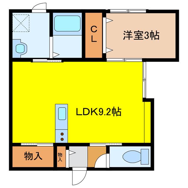 KOS NOGINOMORI(1LDK/2階)の間取り写真