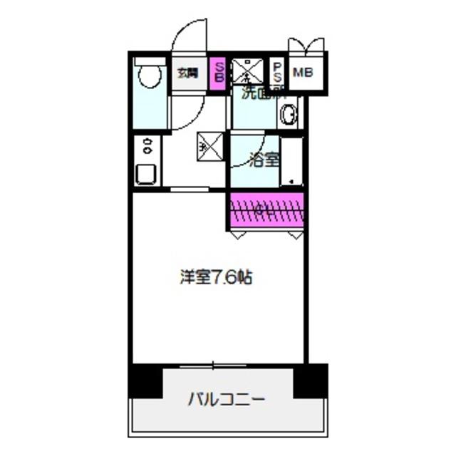 フェリーチェ城北公園(1K/7階)の間取り写真