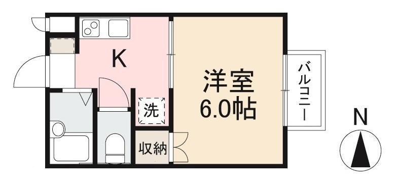 エヴァグリーンII(1K/2階)の間取り写真