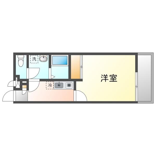 レオパレスながさう(1K/1階)の間取り写真