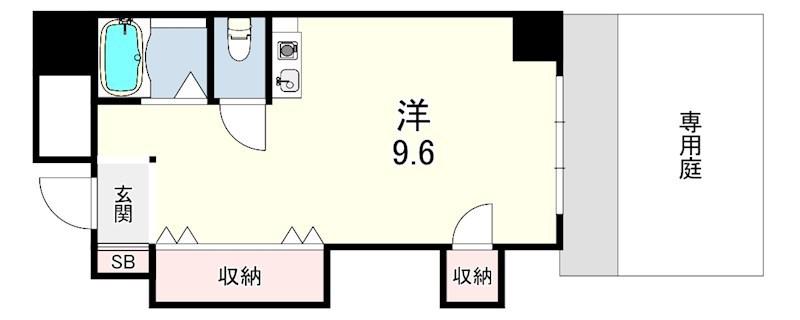 日生住吉コープ(ワンルーム/1階)の間取り写真
