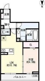 LUVITA新福寺町(1LDK/3階)の間取り写真