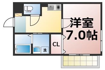 エムステージ林寺(1K/2階)の間取り写真