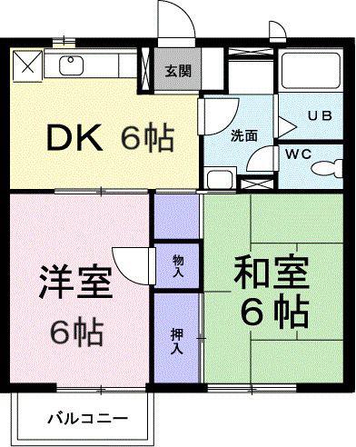 CHERRY STREETV(2DK/2階)の間取り写真