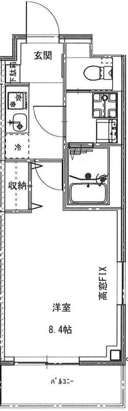 BCASA 志茂(1K/2階)の間取り写真