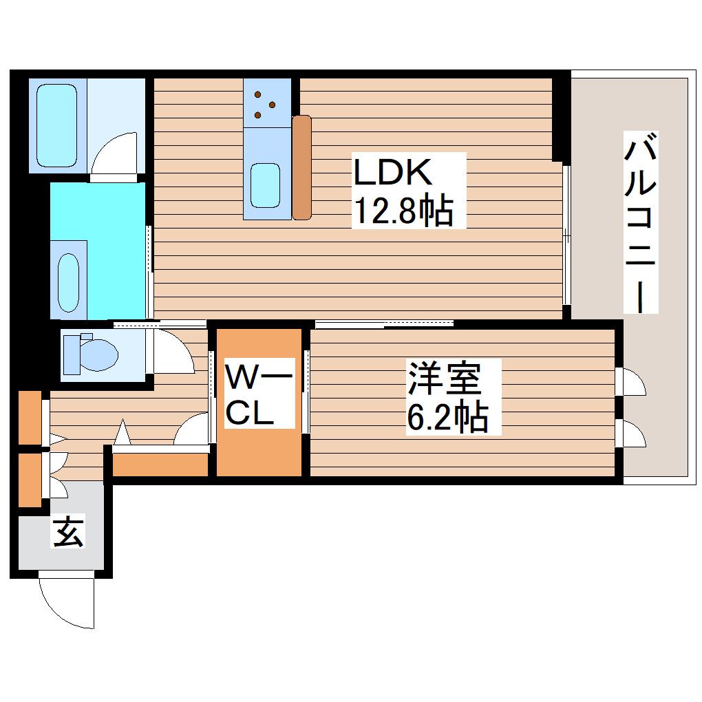 CAMELOTイースト(1LDK/2階)の間取り写真