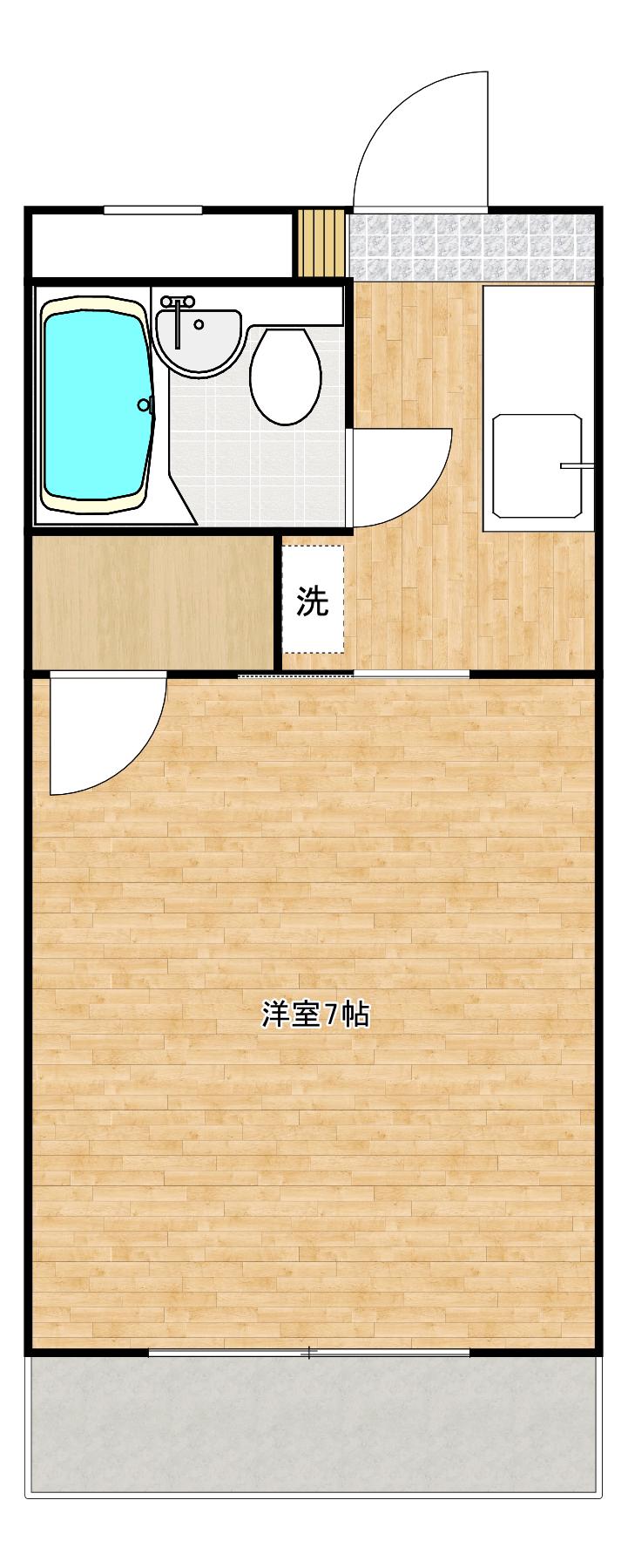 スカイパレス(1K/1階)の間取り写真