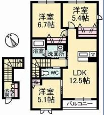 コフレ C(3LDK/2階)の間取り写真