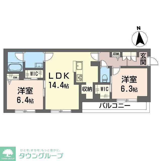 セントリビエ(2LDK/2階)の間取り写真
