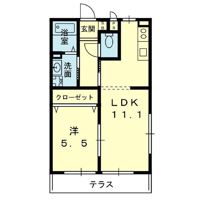 CASA LIRA(1LDK/1階)の間取り写真