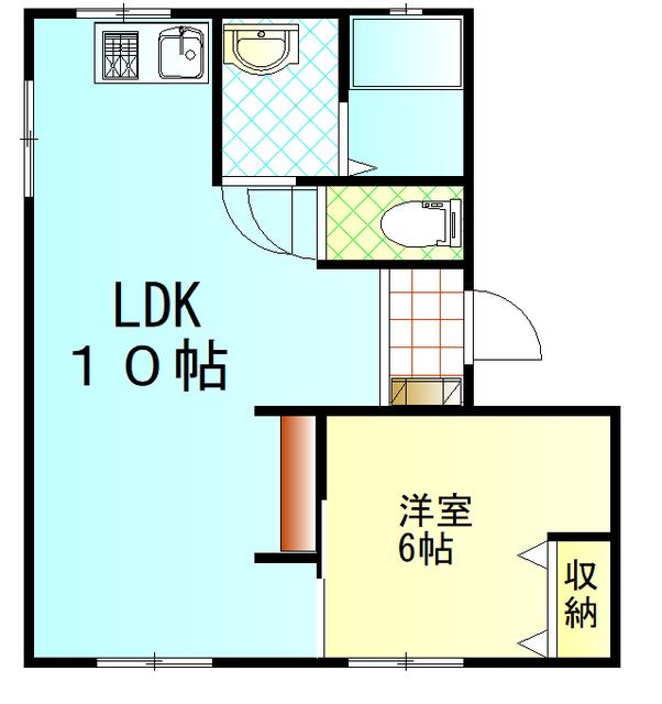 ラ・ルーチェ中央(1LDK/1階)の間取り写真