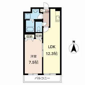 イースト STAGE(1LDK/3階)の間取り写真