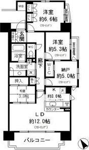 レジディア徳川(3LDK/8階)の間取り写真