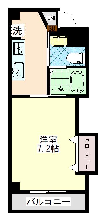 丸の内SIXTEEN(1K/1階)の間取り写真