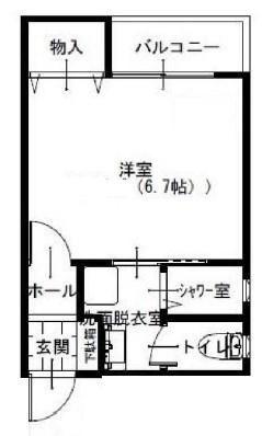 エターナルシー明石(ワンルーム/2階)の間取り写真