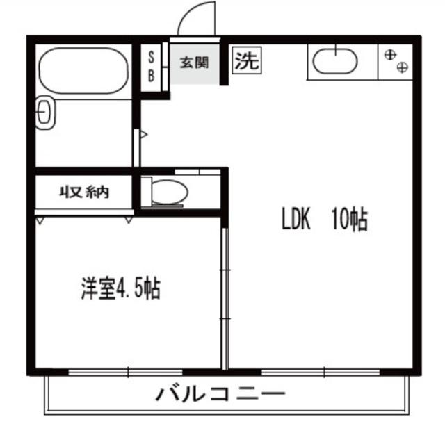 ムサシハイム(1LDK/1階)の間取り写真