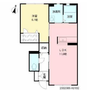 シャーメゾン和田(1LDK/1階)の間取り写真