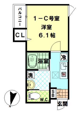 YS.VILLAGE(1K/1階)の間取り写真