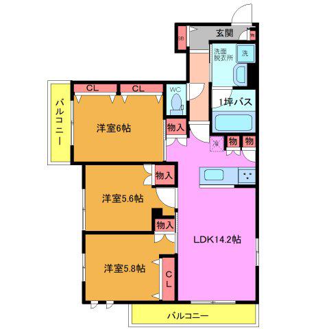 RAMPART(3LDK/2階)の間取り写真